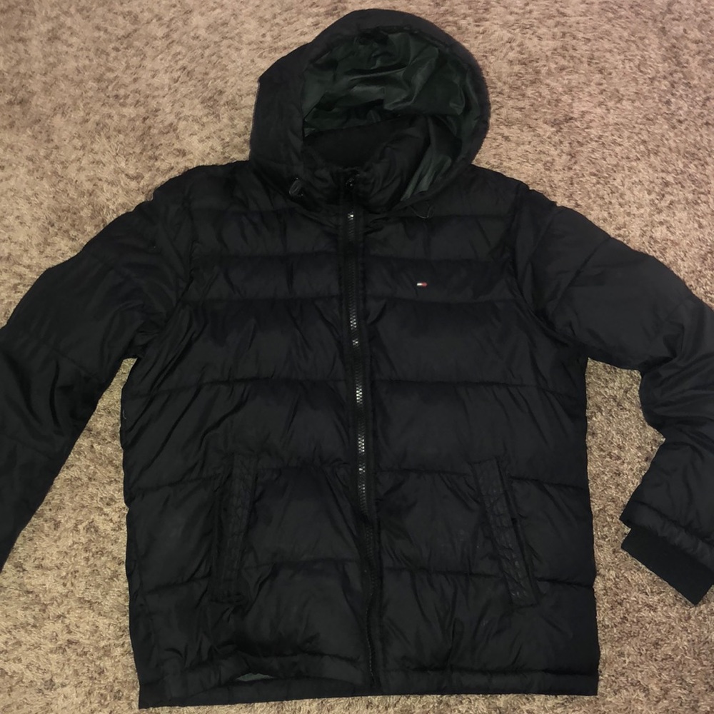 black tommy hilfiger winter coat